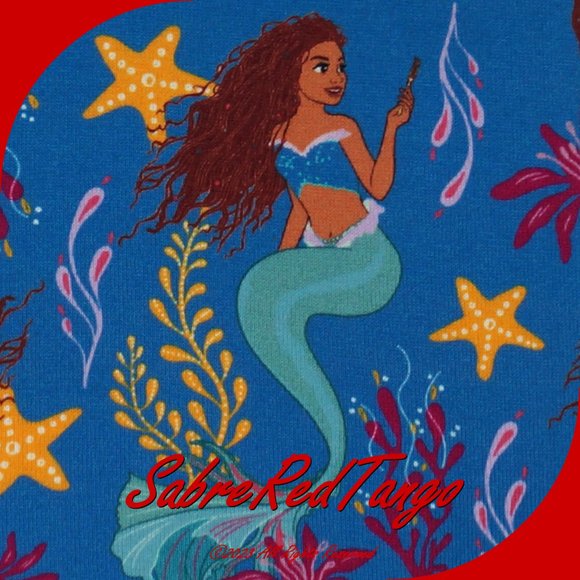 NWT Hanna Andersson Organic Long Johns Pajamas Little Mermaid Blue 100 4T 4 - Picture 3 of 4